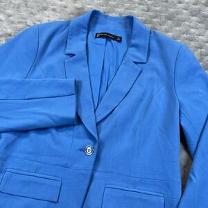 NY & Co Classic Jacket Blazer Cotton Blue Sz Medium‎